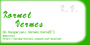 kornel vermes business card